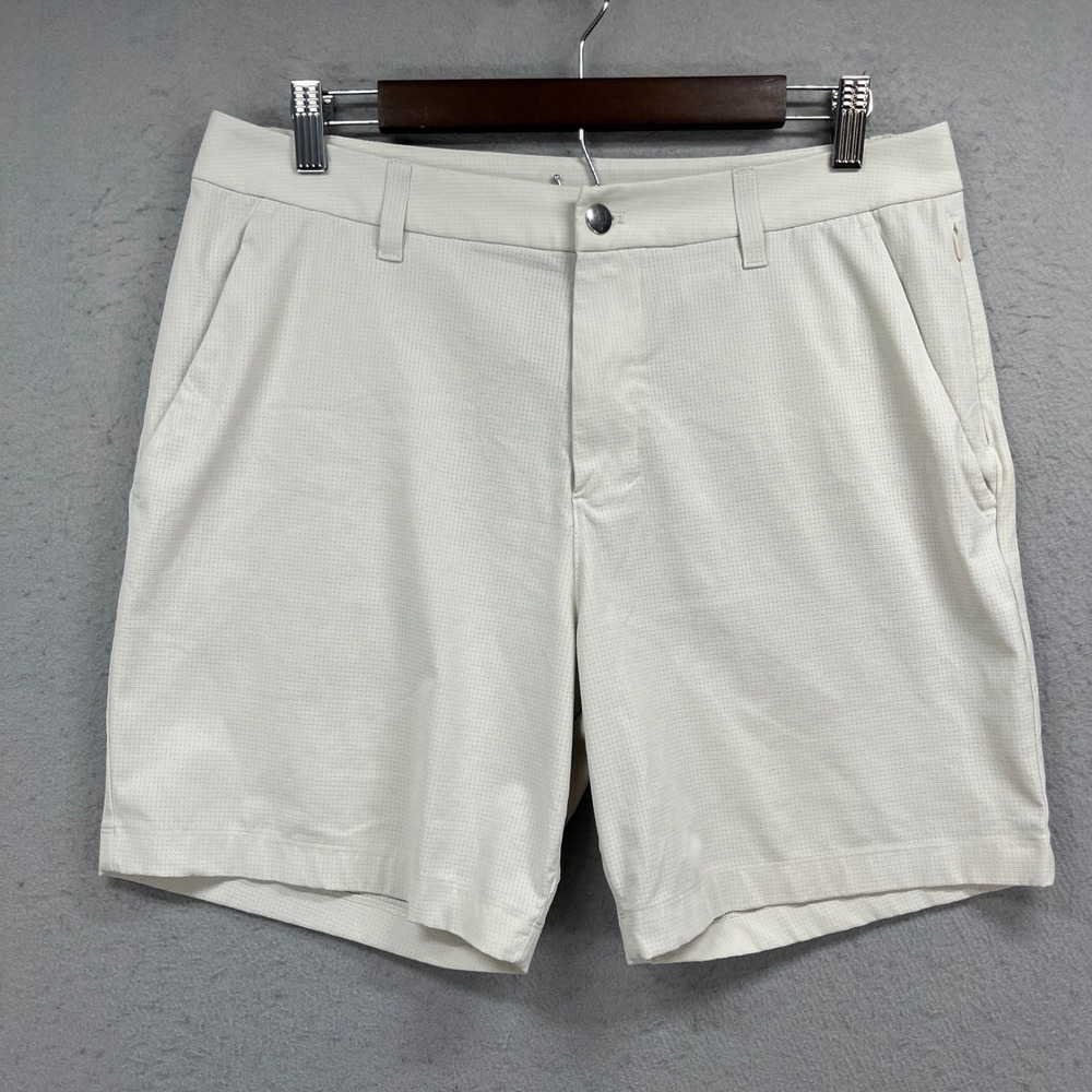 Lululemon Woven Air Shorts Men 32 Off White Golf Tech Mesh Ventilated Activewear